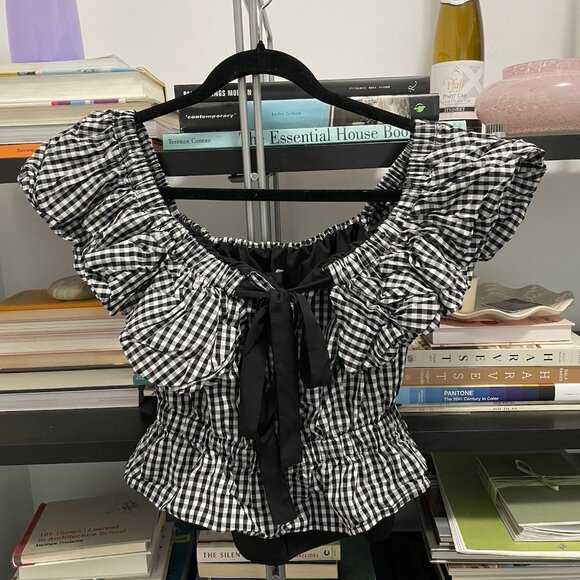 Gingham double lined top - Picture 1 of 3